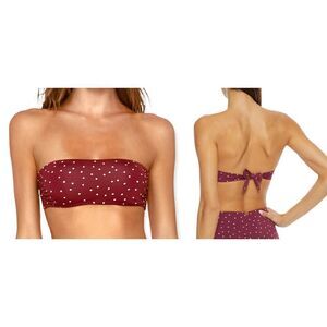 Vix Paula Hermanny Lola Polka Dot Basic Bandeau D Cup Strapless Bikini Swim Top